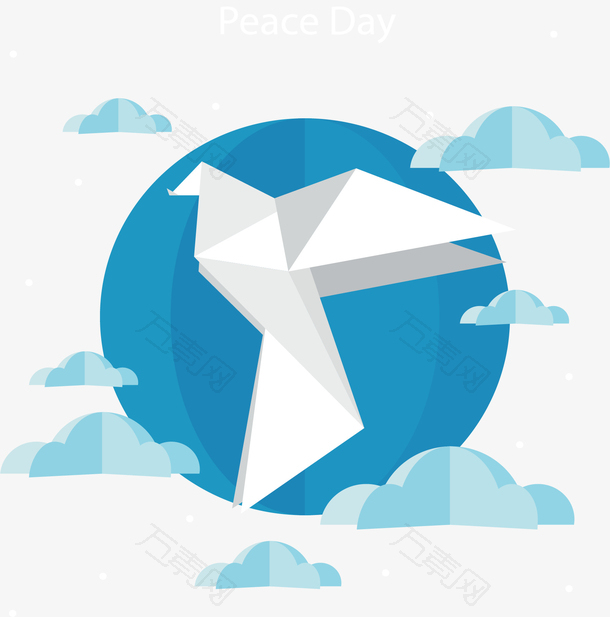 白色折纸世界和平日