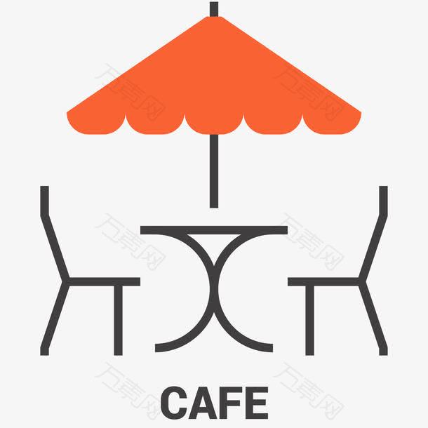 咖啡厅标识图标插画
