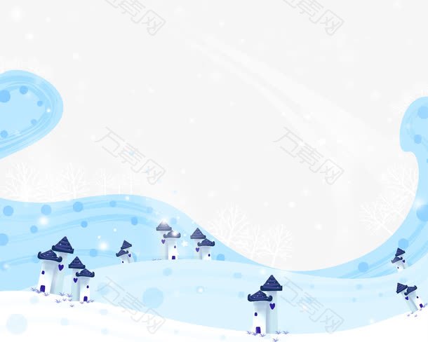 艺术儿童照雪景模板