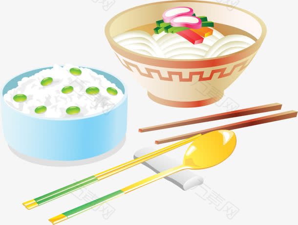 米饭汤面韩国旅游食物海报