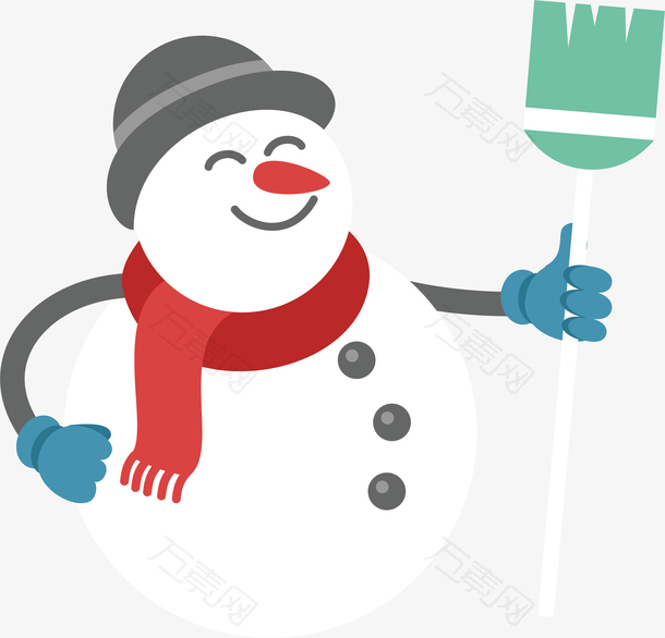 扫雪的雪人
