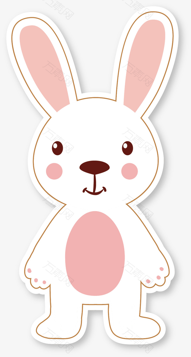 矢量手绘可爱小兔子