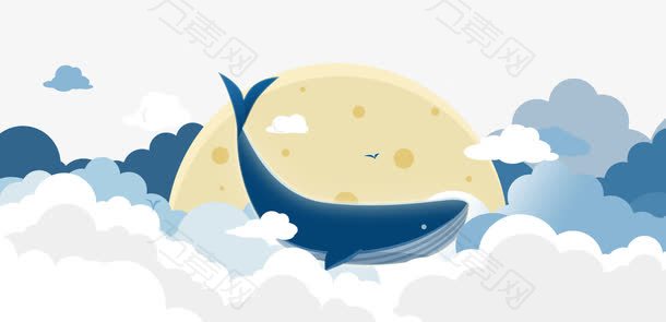 鲸鱼插画免费下载banner