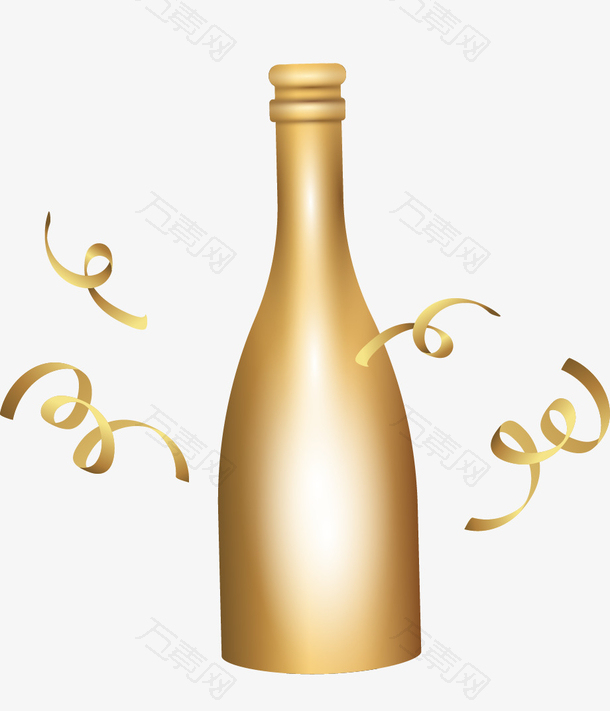 矢量金色酒瓶