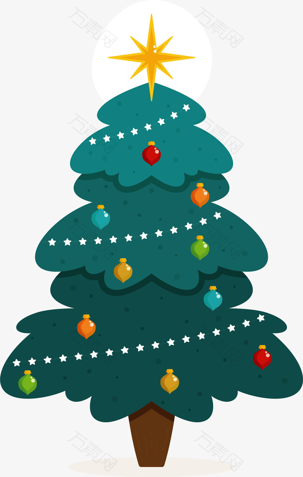 圣诞树装饰彩球免抠素材