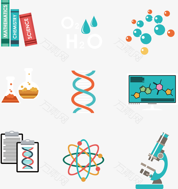 多款科学实验符号矢量图