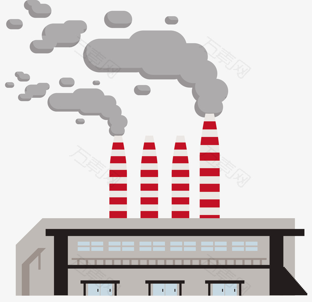 冒烟的污染大气矢量工厂