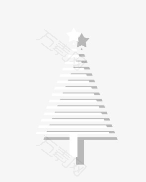 白色圣诞树psd素材
