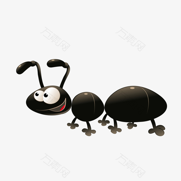 卡通黑色的小蚂蚁