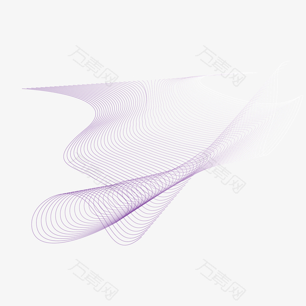 矢量紫色环绕三维曲线