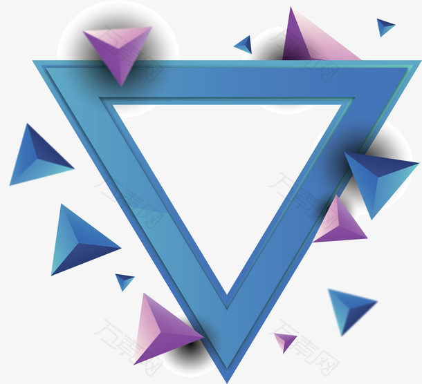 蓝色几何三角边框