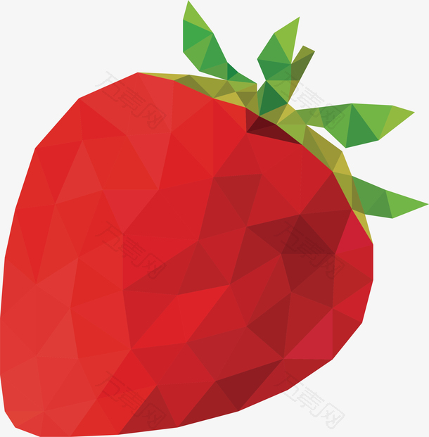 几何矢量水果草莓设计元素