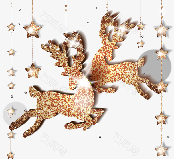 金色闪耀圣诞节麋鹿挂饰