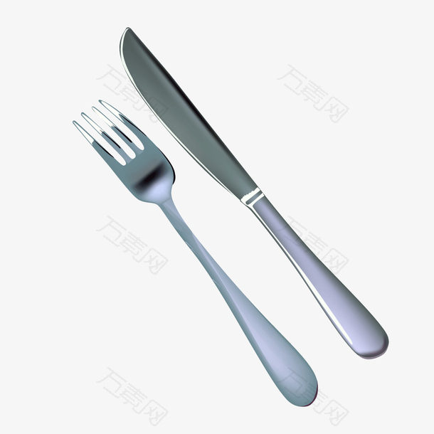 白色质感金属餐具刀叉