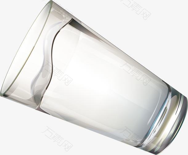 喝水透明干净杯子精美矢量