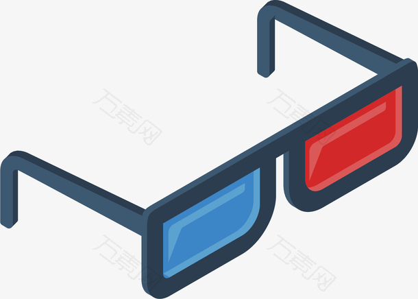 矢量图3D眼镜电影