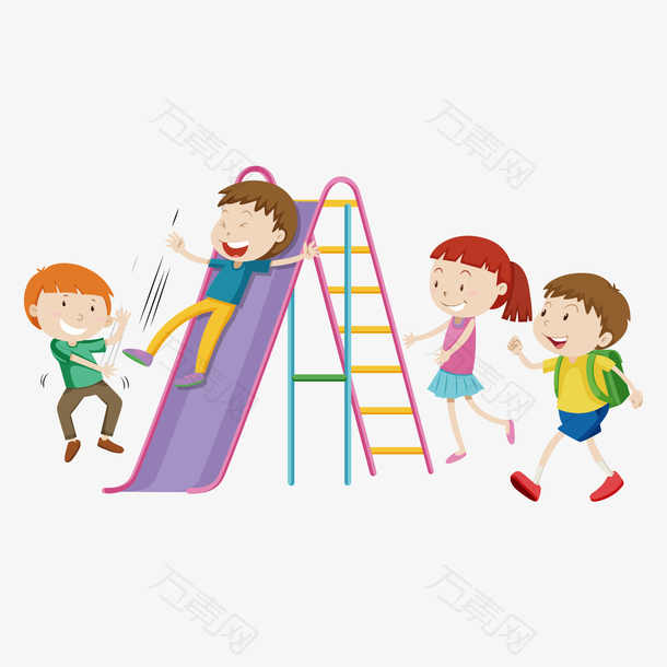 卡通游乐场儿童滑滑梯