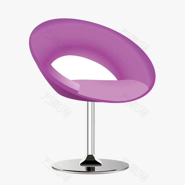 矢量紫色圆椅子吧台座椅