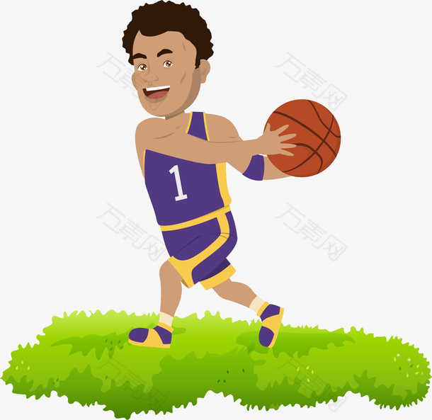 篮球运动员人物插画矢量图