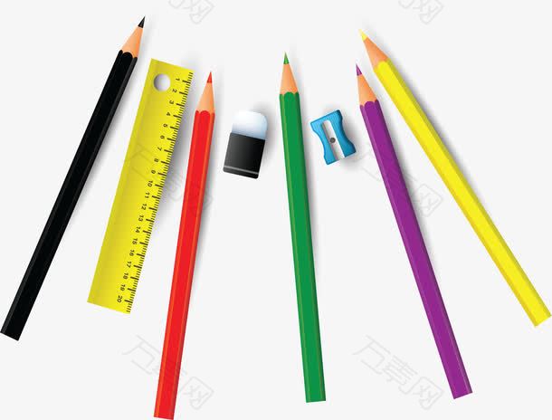 教育行业彩色铅笔
