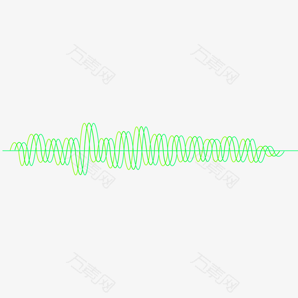 音乐绿色声波线矢量素材