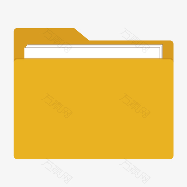黄色扁平化文件夹元素