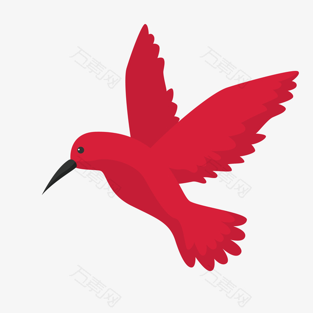 红色可爱设计飞鸟