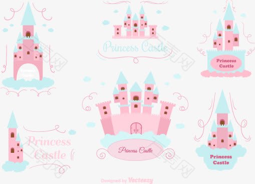 矢量图粉色城堡