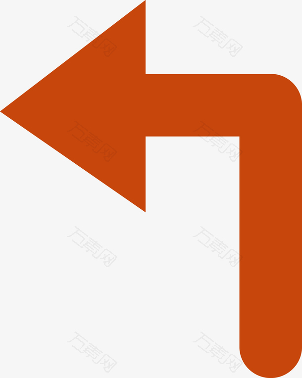 橙色折线箭头矢量图