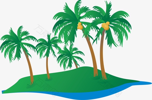 矢量图美丽的椰子林