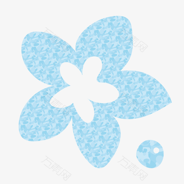水彩手绘蓝色花朵图片