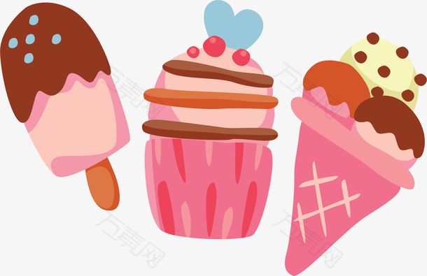 美味粉色冰激凌蛋糕
