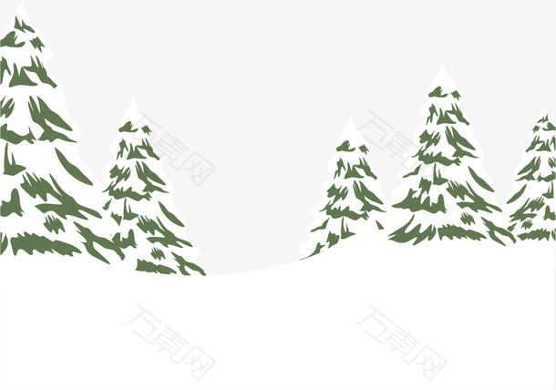 雪覆盖的松树