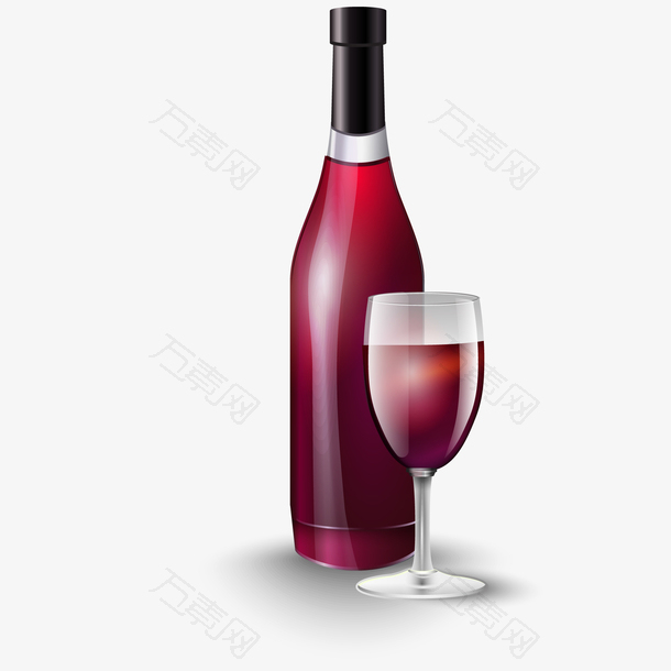 精美葡萄酒和酒杯