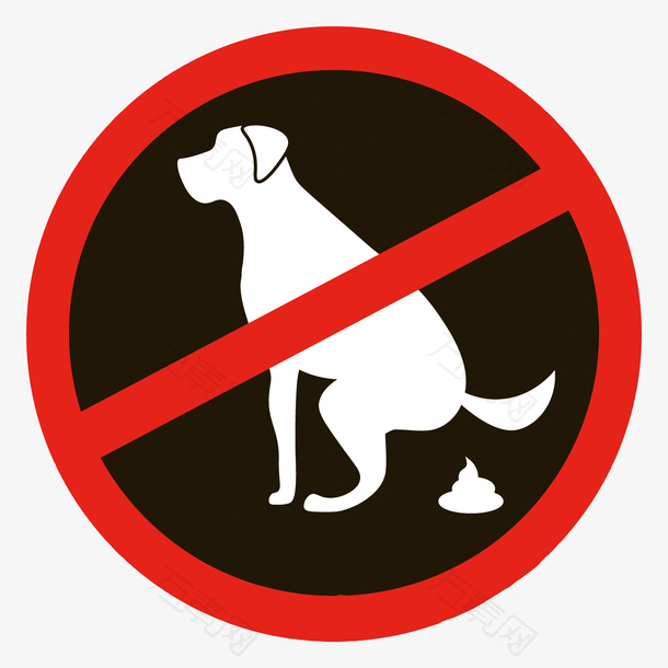矢量禁止宠物大小便标识