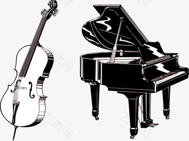 钢琴提琴矢量乐器
