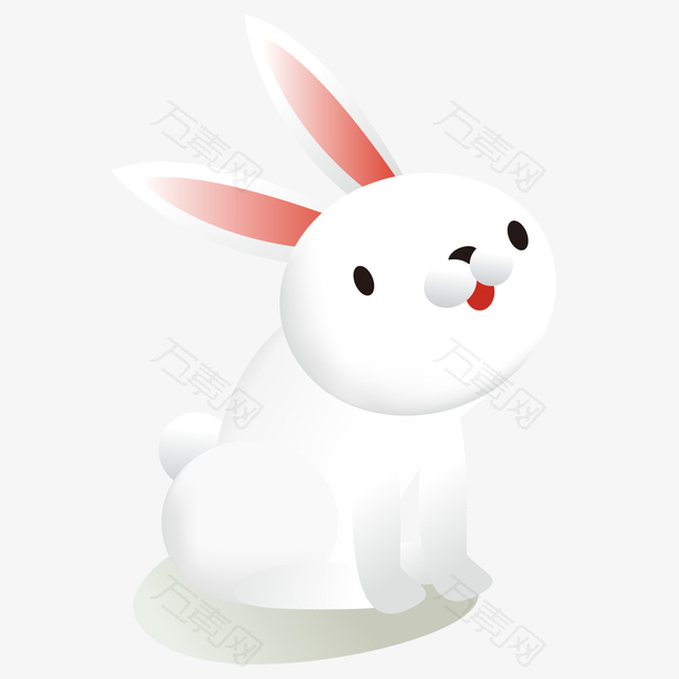 可爱的小白兔设计矢量图