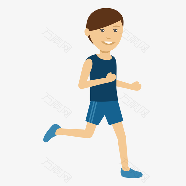 全民健身日跑步人物插画