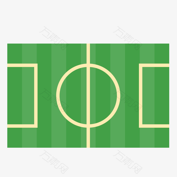 绿色方形扁平化足球场元素