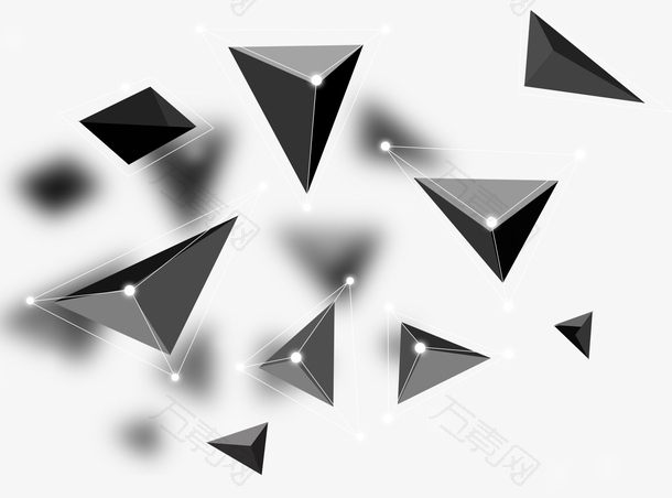 立体炫酷科技黑色三角形