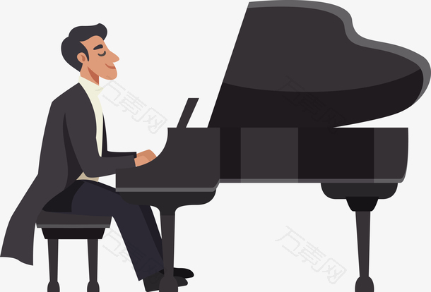 正在弹钢琴的男子