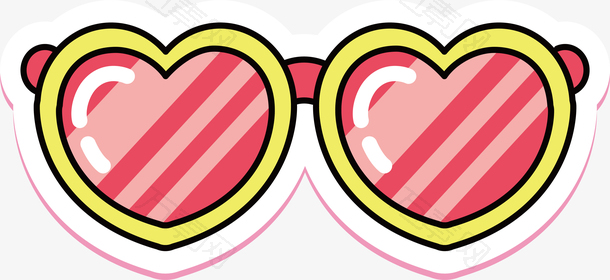 粉红色爱心眼镜
