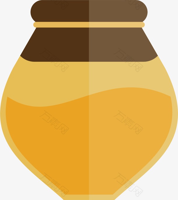 矢量图存蜂蜜的的陶罐