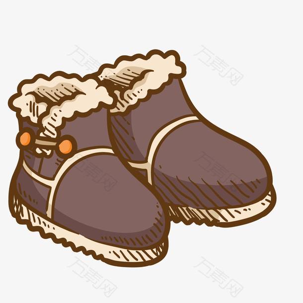 手绘冬季的鞋子设计