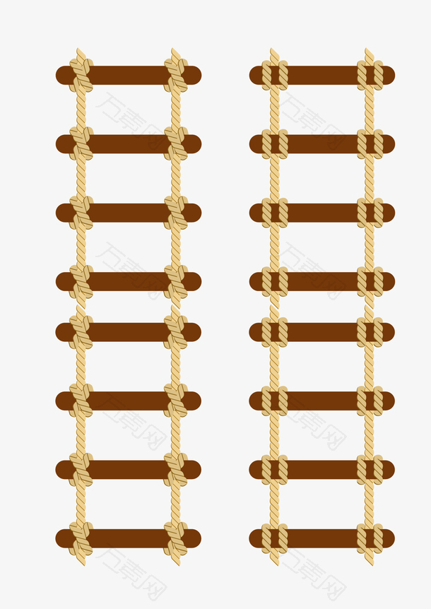 棕色木质绳梯