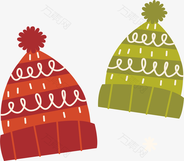 圣诞节红绿色温暖毛线帽