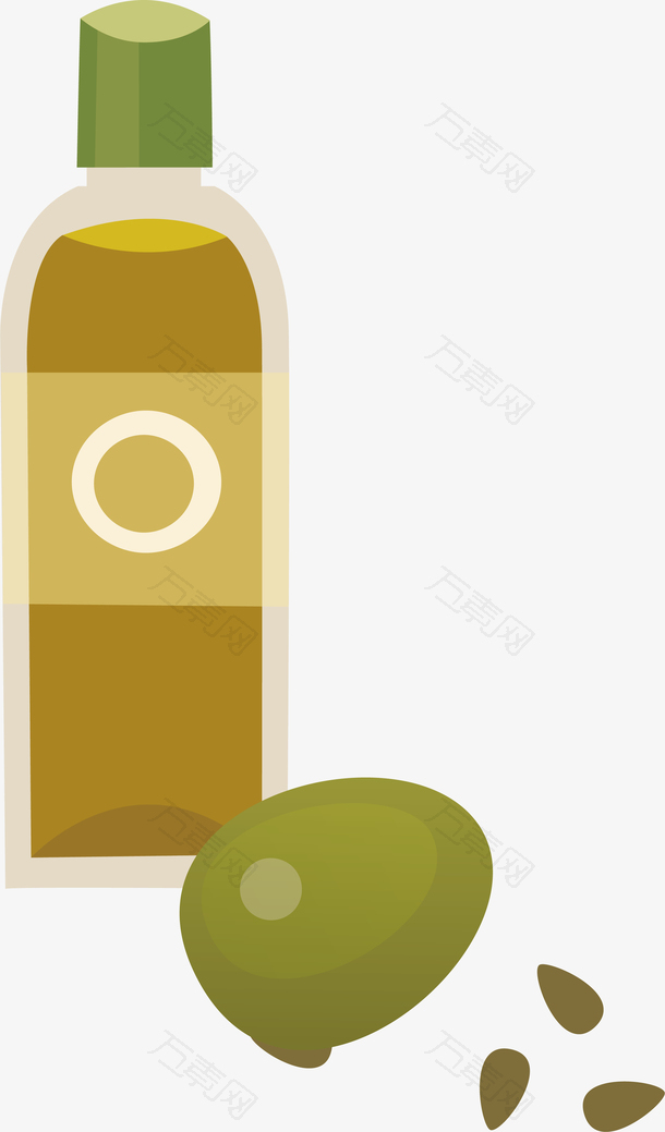 手绘卡通食物橄榄油矢量元素
