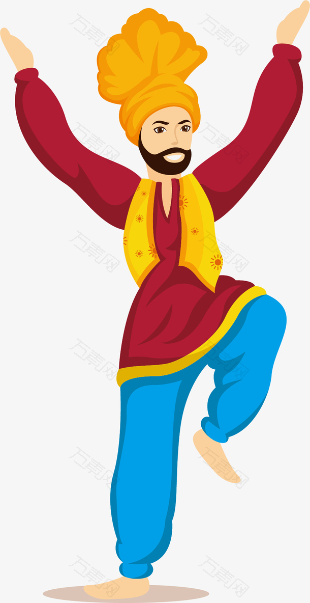 印度男性矢量舞蹈