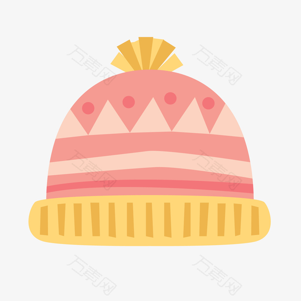 粉黄色卡通冬季帽子