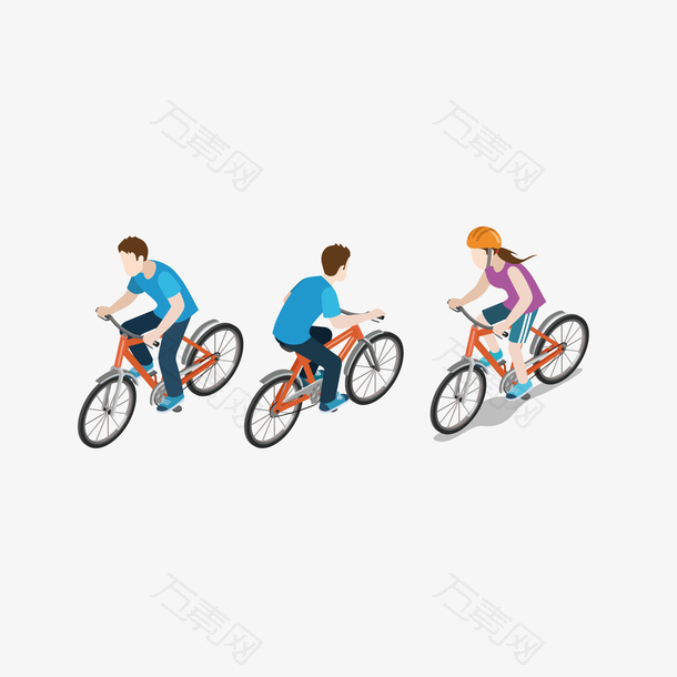 彩色骑自行车